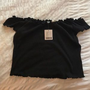 Black off the shoulder top